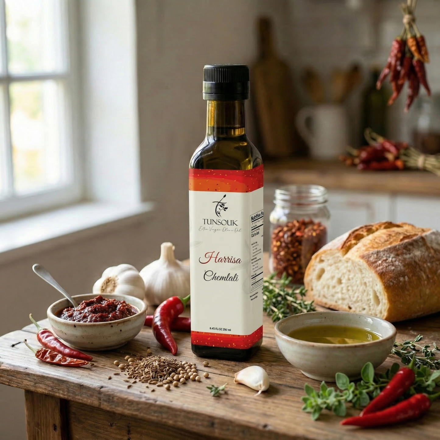 Harissa Infused Chemlali Olive Oil (250ml)