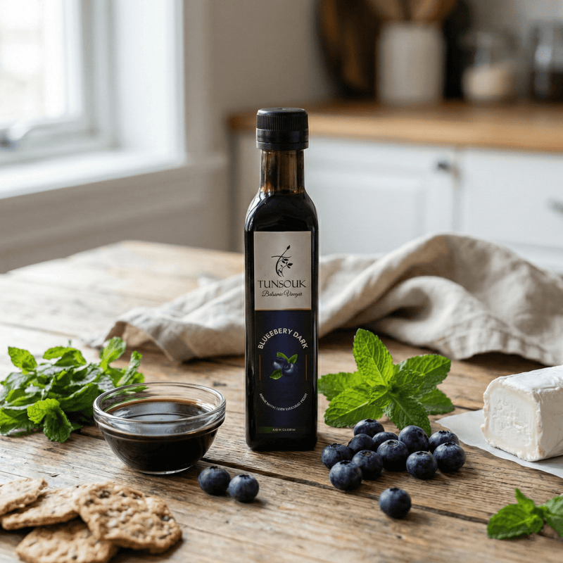 Blueberry Dark Balsamic Vinegar (250ml) - Tunsouk | Premium Olive Oil 🫒 & Olivewood