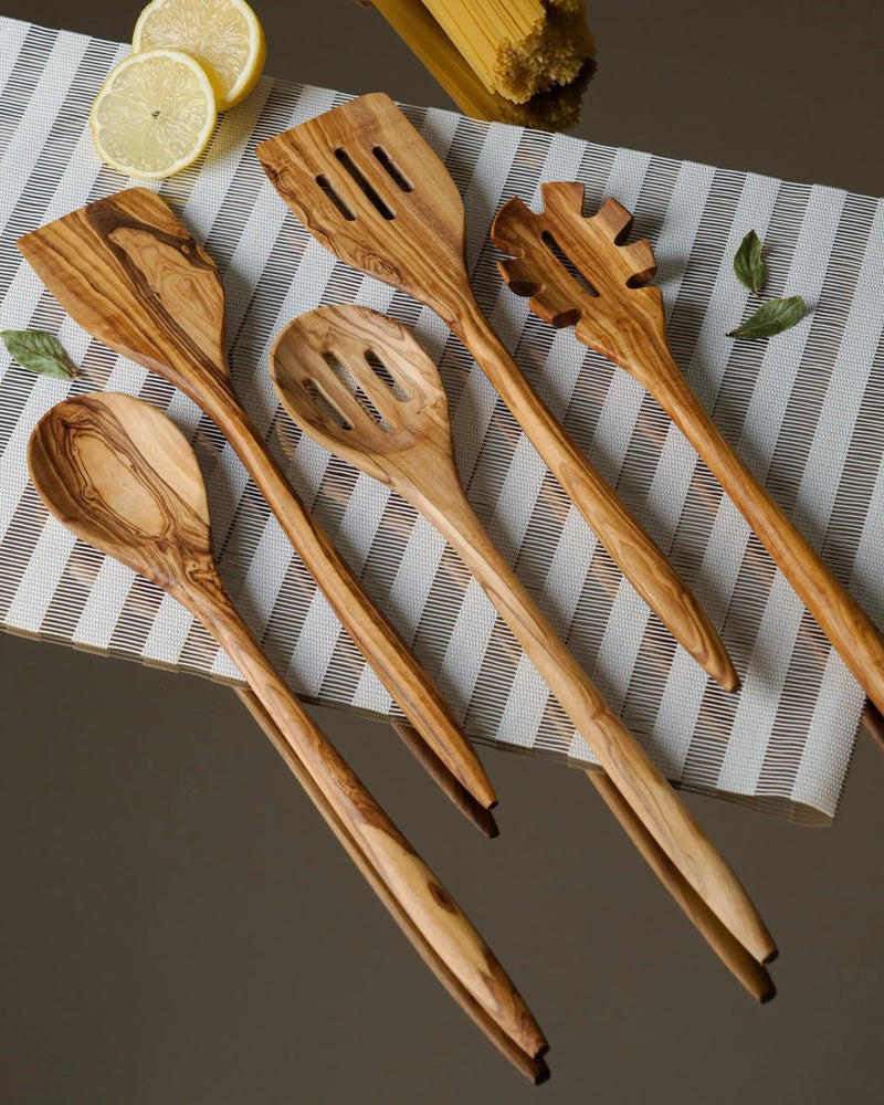 Handcrafted Olive Wood Kitchen Utensil Set - Tunsouk | Premium Olive Oil 🫒 & Olivewood
