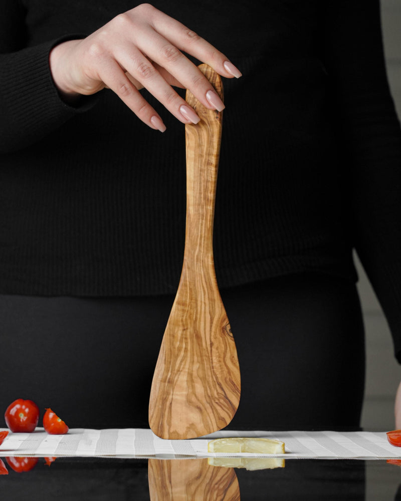 Handcrafted Olive Wood Slanted Spatula - Tunsouk | Premium Olive Oil 🫒 & Olivewood