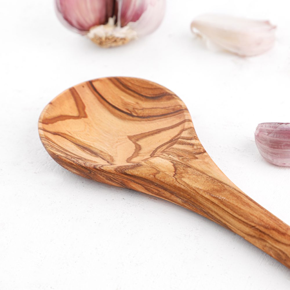 Handmade Olive Wood Cooking Spoon - Tunsouk | Premium Olive Oil 🫒 & Olivewood