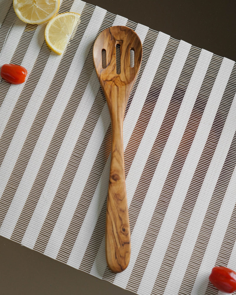 Handmade Olive Wood Slotted Spoon - Tunsouk | Premium Olive Oil 🫒 & Olivewood
