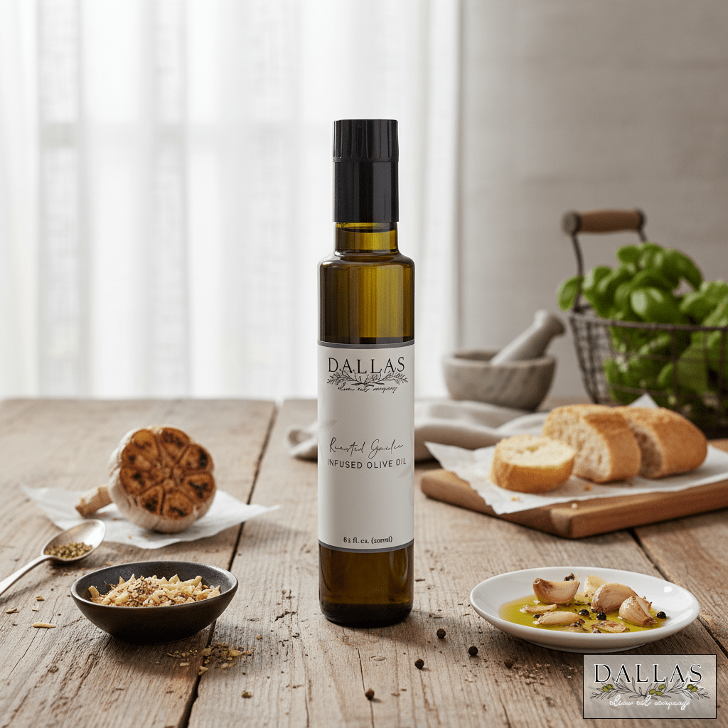 Roasted Garlic Infused Olive Oil - Tunsouk | Premium Olive Oil 🫒 & Olivewood