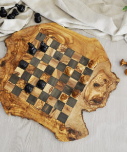 Handcrafted irregular rustic chess set with smooth surface