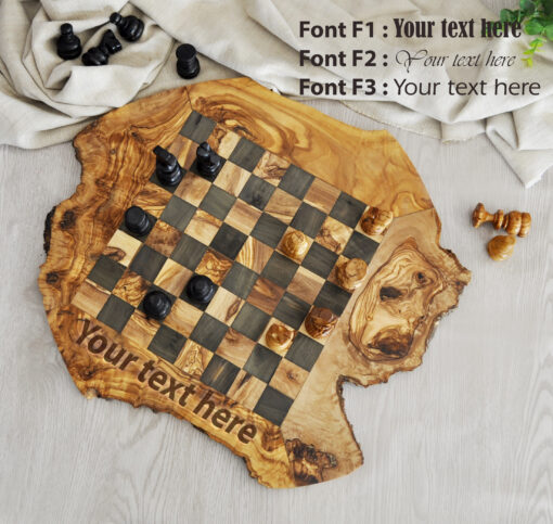 Chessboard made from superior quality olive wood