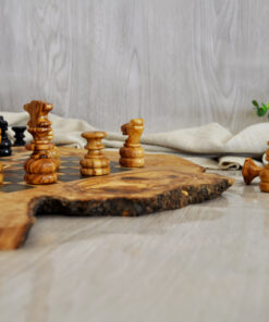 Handcrafted irregular rustic chess set with smooth surface