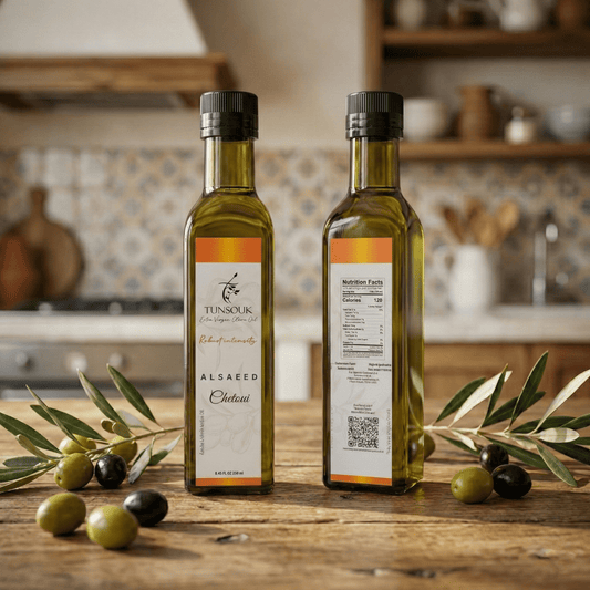 ALSAEED Chetoui Extra Virgin Olive Oil (Robust Intensity) - 250ml - Tunsouk | Premium Olive Oil 🫒 & Olivewood