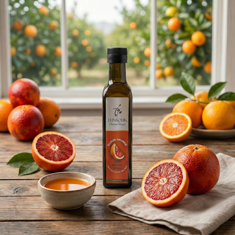 Blood Orange White Balsamic Vinegar (250ml) - Tunsouk | Premium Olive Oil 🫒 & Olivewood