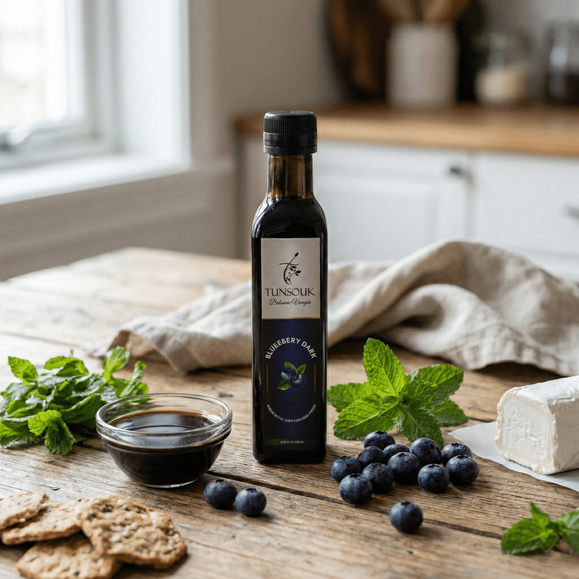Blueberry Dark Balsamic Vinegar (250ml) - Tunsouk | Premium Olive Oil 🫒 & Olivewood