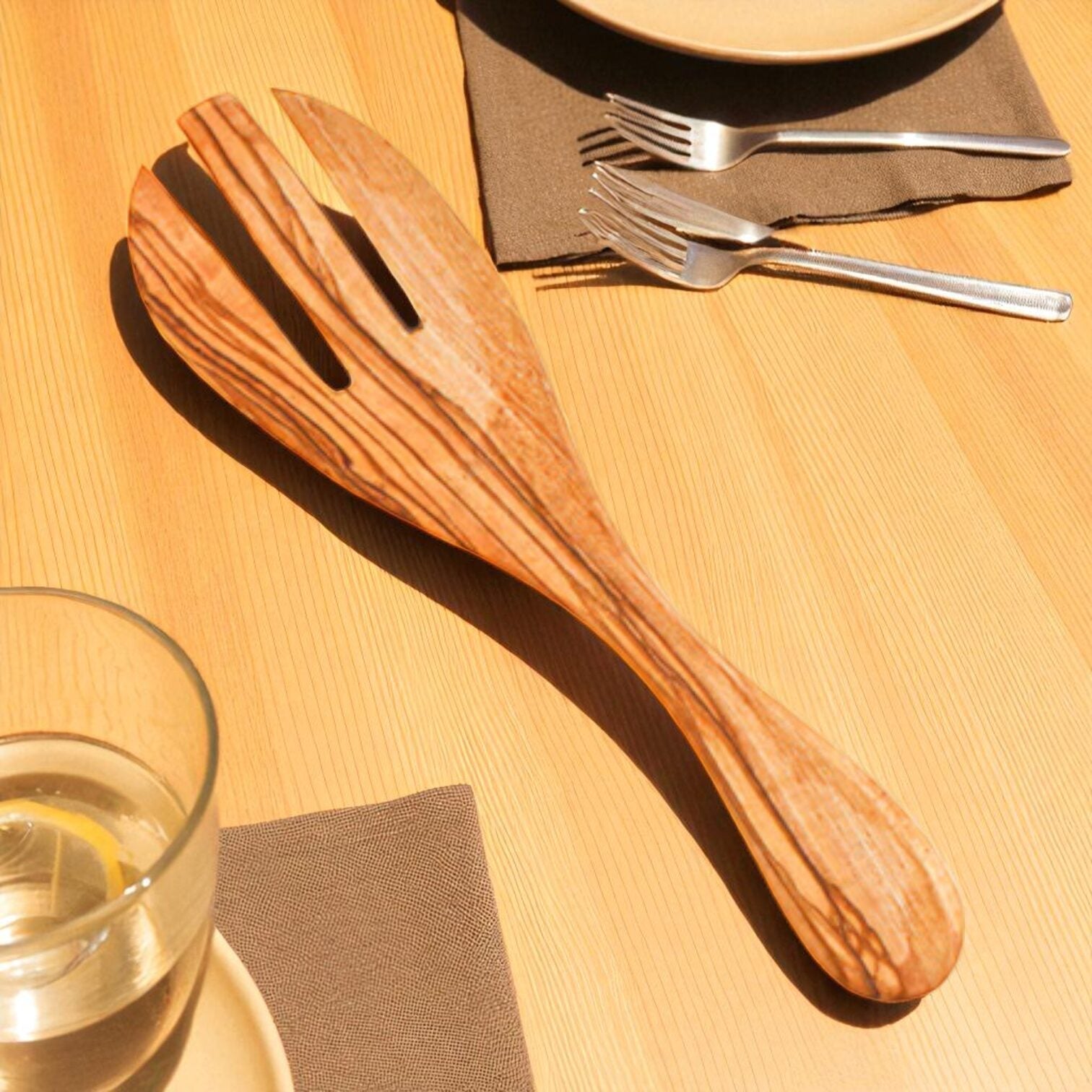 Cooking Fork Handmade from Olive Wood - Tunsouk | Premium Olive Oil 🫒 & Olivewood