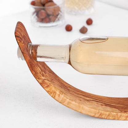 Crescent Bottle Holder - Tunsouk | Premium Olive Oil 🫒 & Olivewood