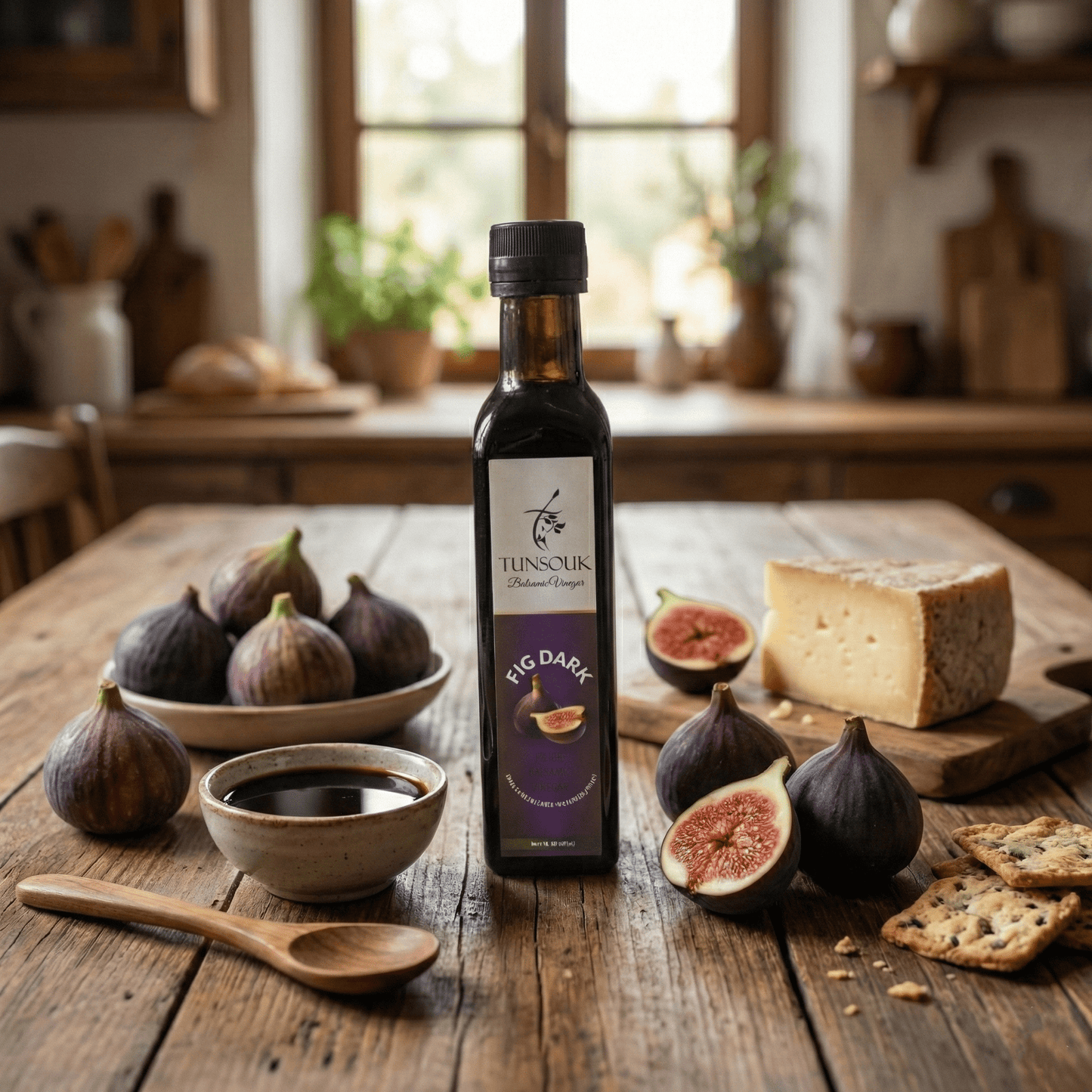 Fig Dark Balsamic Vinegar (250ml) - Tunsouk | Premium Olive Oil 🫒 & Olivewood