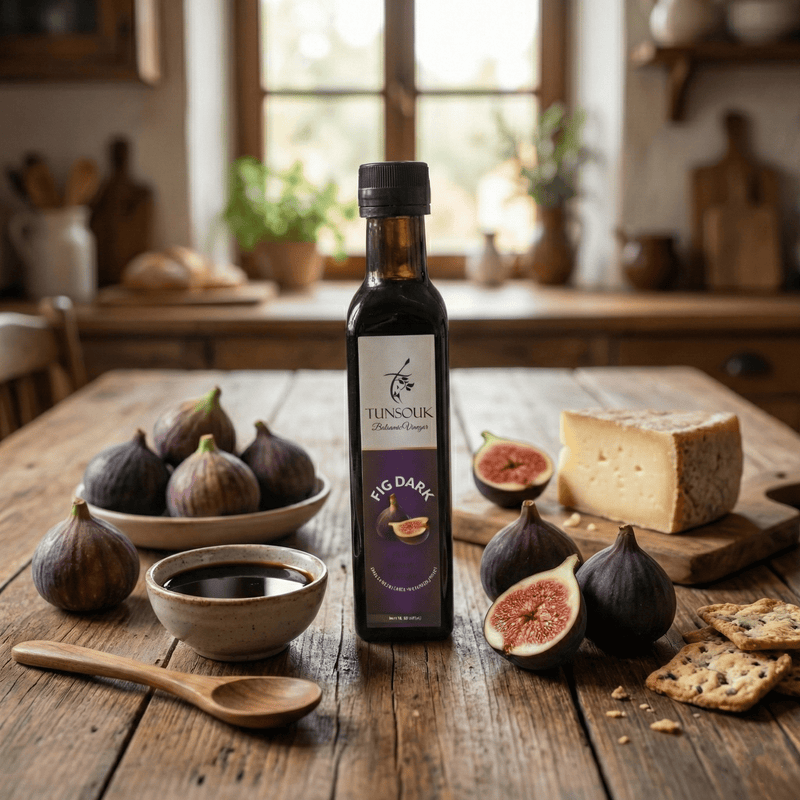 Fig Dark Balsamic Vinegar (250ml) - Tunsouk | Premium Olive Oil 🫒 & Olivewood