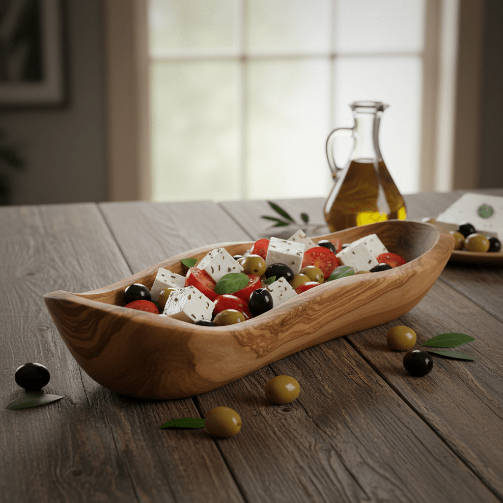 Handcrafted Olive Wood Boat Bowls - Tunsouk | Premium Olive Oil 🫒 & Olivewood
