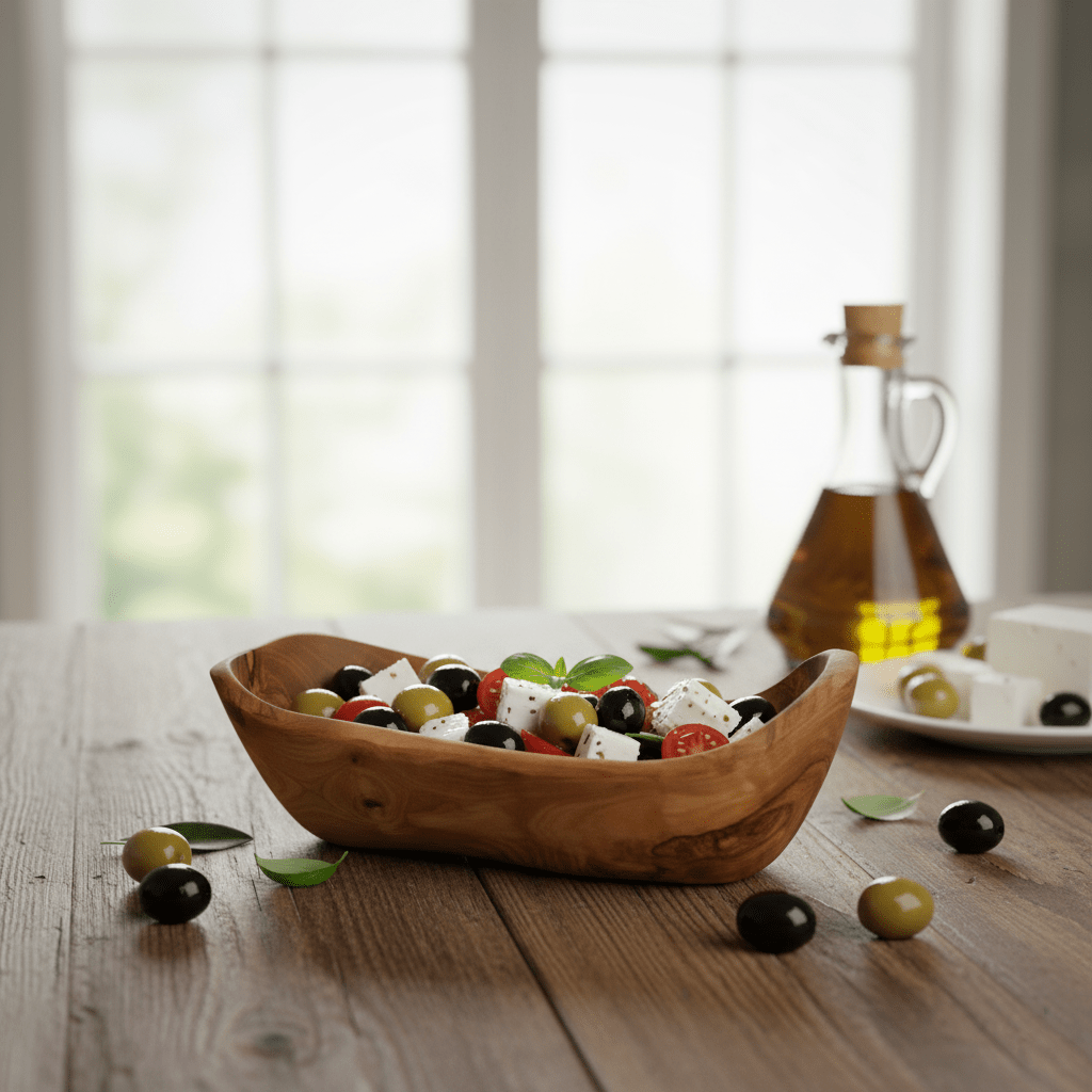 Handcrafted Olive Wood Boat Bowls - Tunsouk | Premium Olive Oil 🫒 & Olivewood