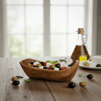 Handcrafted Olive Wood Boat Bowls - Tunsouk | Premium Olive Oil 🫒 & Olivewood