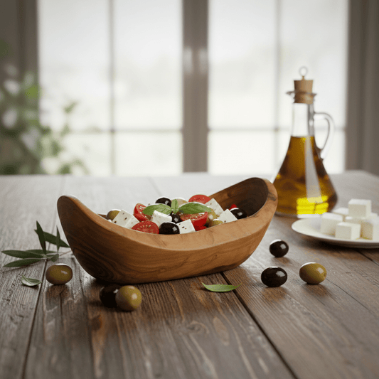 Handcrafted Olive Wood Boat Bowls - Tunsouk | Premium Olive Oil 🫒 & Olivewood