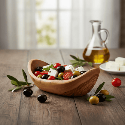 Handcrafted Olive Wood Boat Bowls - Tunsouk | Premium Olive Oil 🫒 & Olivewood