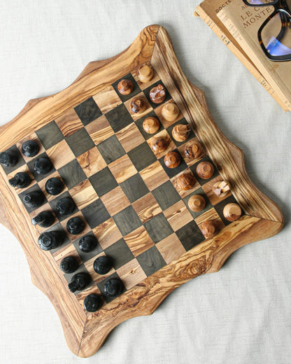 Handcrafted Olive Wood Chess Set - Tunsouk | Premium Olive Oil 🫒 & Olivewood