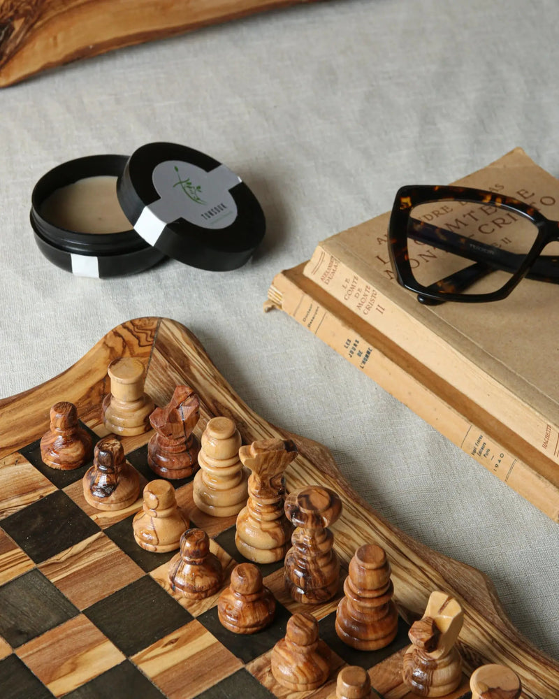 Handcrafted Olive Wood Chess Set - Tunsouk | Premium Olive Oil 🫒 & Olivewood