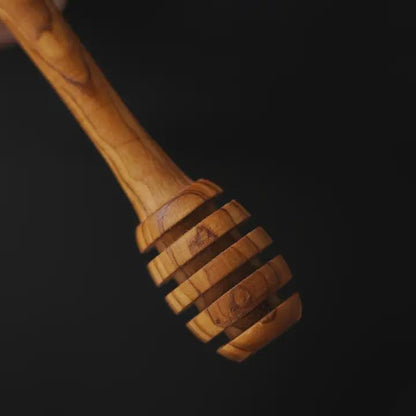 Handcrafted Olive Wood Honey Dipper | 6 - Inch Wooden Honey Wand | Rustic Kitchen Utensil | Perfect Tea & Foodie Gift | Natural Honey Drizzler - Tunsouk | Premium Olive Oil 🫒 & Olivewood