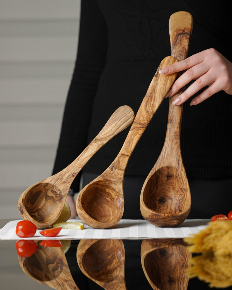 Handcrafted Olive Wood Ladle - Tunsouk | Premium Olive Oil 🫒 & Olivewood