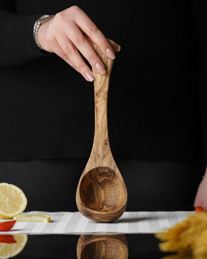 Handcrafted Olive Wood Ladle - Tunsouk | Premium Olive Oil 🫒 & Olivewood