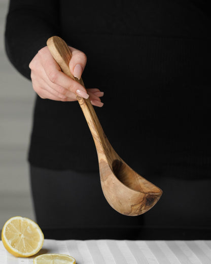 Handcrafted Olive Wood Ladle - Tunsouk | Premium Olive Oil 🫒 & Olivewood