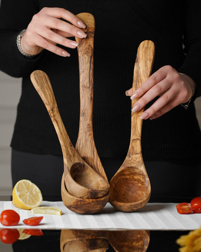 Handcrafted Olive Wood Ladle - Tunsouk | Premium Olive Oil 🫒 & Olivewood