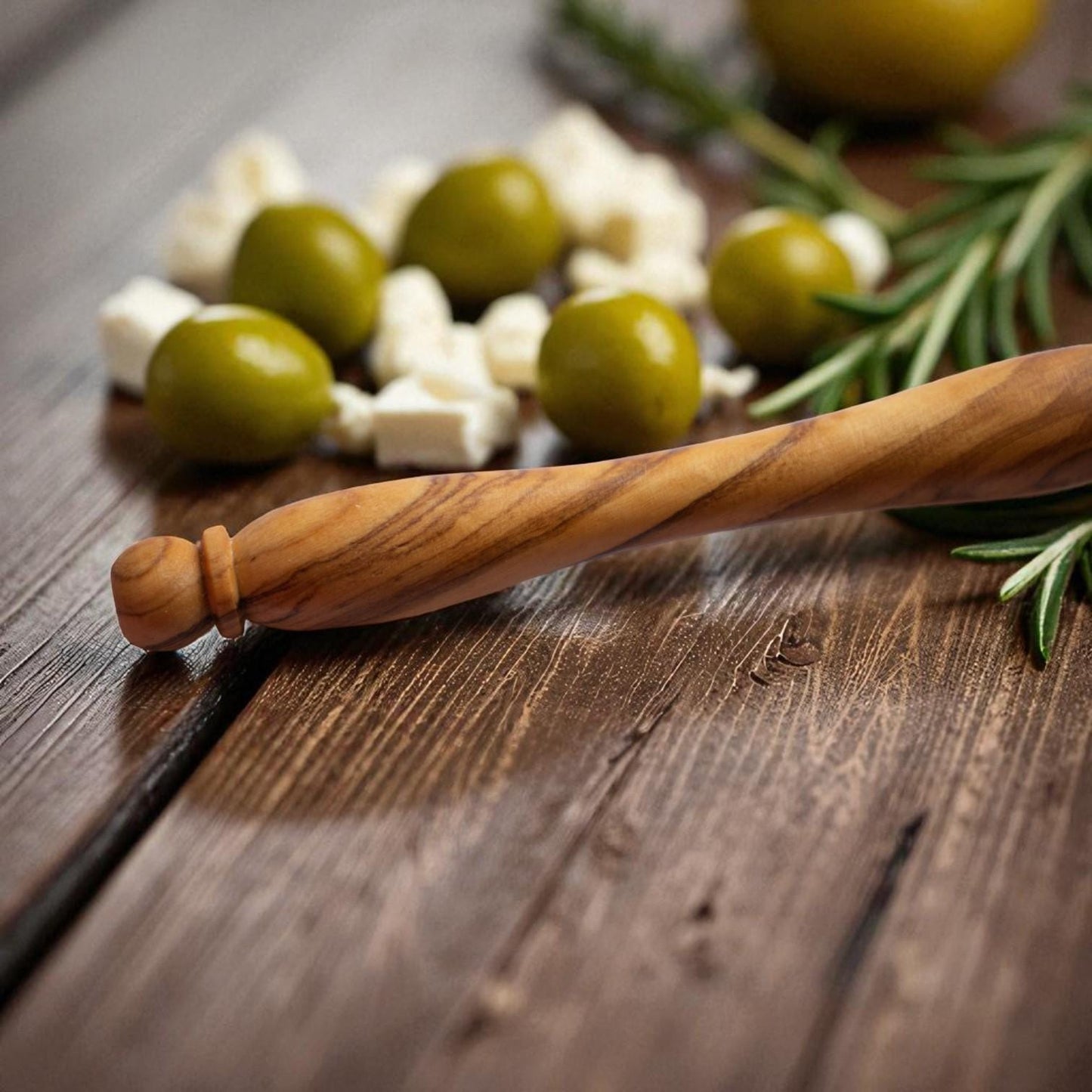 Handcrafted Olive Wood Olive Fork | Rustic Appetizer & Olive Picker | Mediterranean Charcuterie Utensil | Unique Foodie Gift - Tunsouk | Premium Olive Oil 🫒 & Olivewood