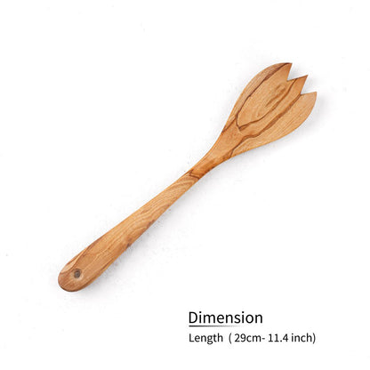 Handcrafted Olive Wood Serving Spork - Tunsouk | Premium Olive Oil 🫒 & Olivewood