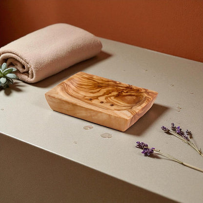 Handcrafted Olive Wood Soap Dish - Tunsouk | Premium Olive Oil 🫒 & Olivewood