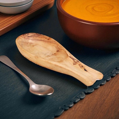Handcrafted Olive Wood Spoon Rest - Tunsouk | Premium Olive Oil 🫒 & Olivewood