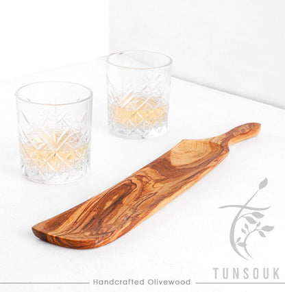 Handcrafted Snack Tray | Charcuterie Tray| Personalized Cheese Board | Rectangular Wooden Platter for Entertaining and Gifting + Beeswax - Tunsouk | Premium Olive Oil 🫒 & Olivewood