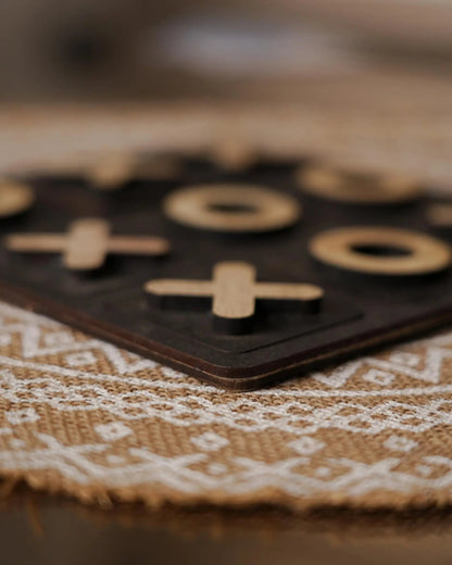 Handcrafted Wooden Tic - Tac - Toe Game - Tunsouk | Premium Olive Oil 🫒 & Olivewood