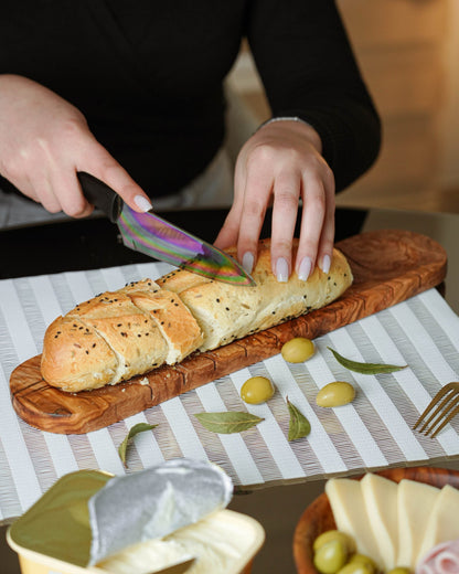 Handmade Olive Wood Bread Slicing Board - Tunsouk | Premium Olive Oil 🫒 & Olivewood