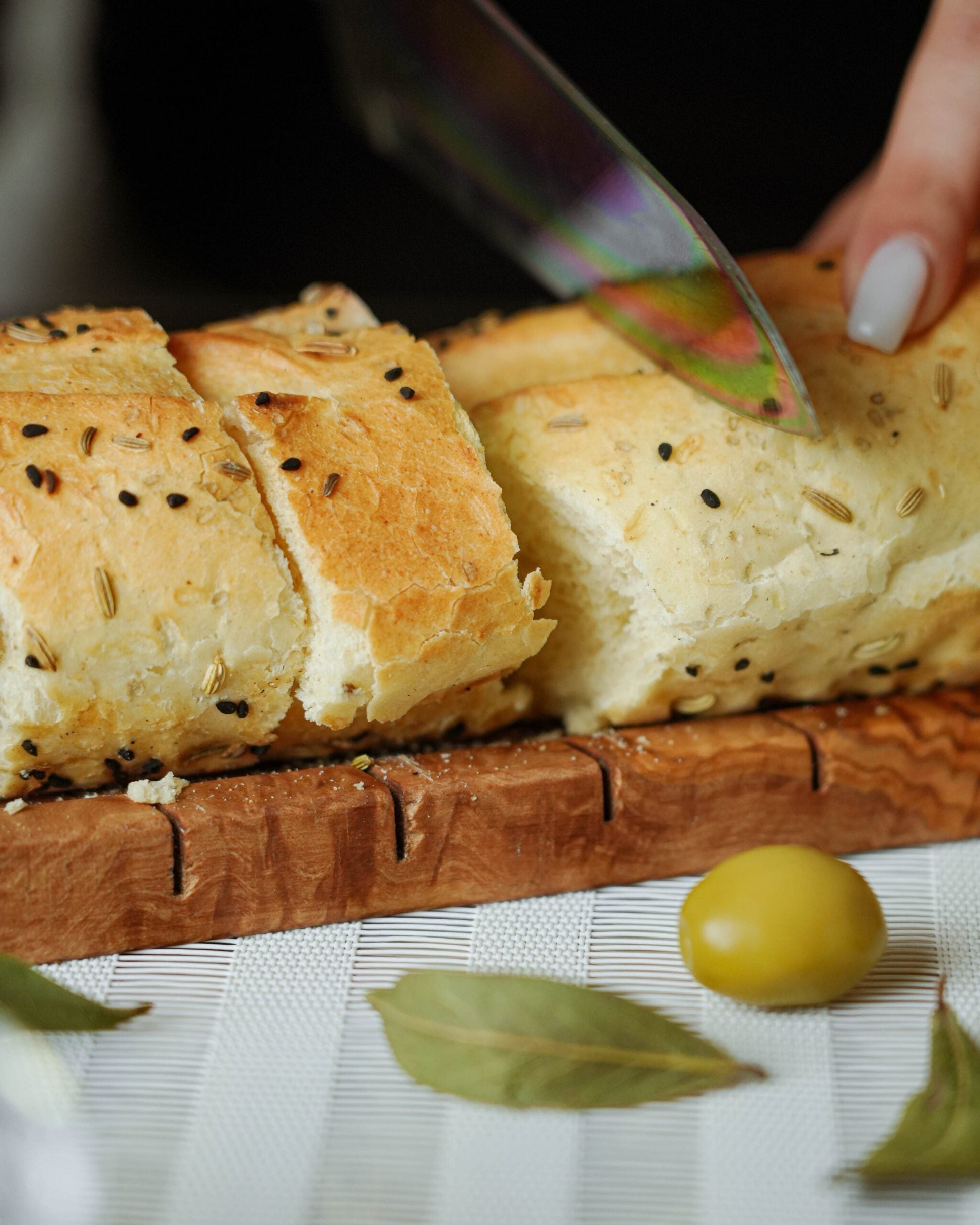 Handmade Olive Wood Bread Slicing Board - Tunsouk | Premium Olive Oil 🫒 & Olivewood