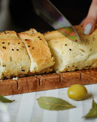 Handmade Olive Wood Bread Slicing Board - Tunsouk | Premium Olive Oil 🫒 & Olivewood