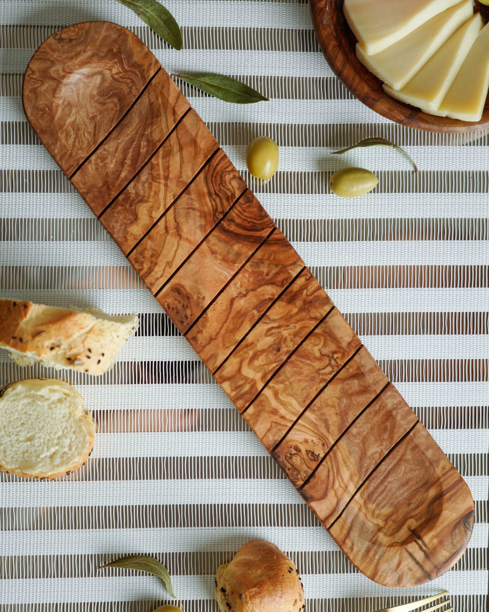 Handmade Olive Wood Bread Slicing Board - Tunsouk | Premium Olive Oil 🫒 & Olivewood