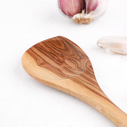 Handmade Olive Wood Corner Spoon for Mixing & Stirring - Tunsouk | Premium Olive Oil 🫒 & Olivewood
