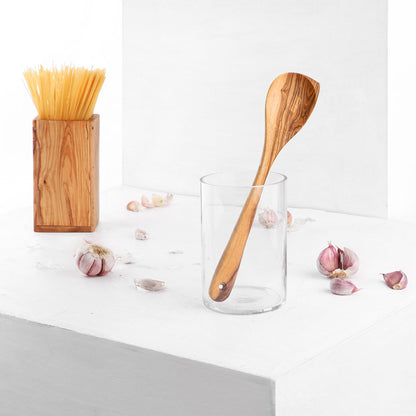 Handmade Olive Wood Corner Spoon for Mixing & Stirring - Tunsouk | Premium Olive Oil 🫒 & Olivewood