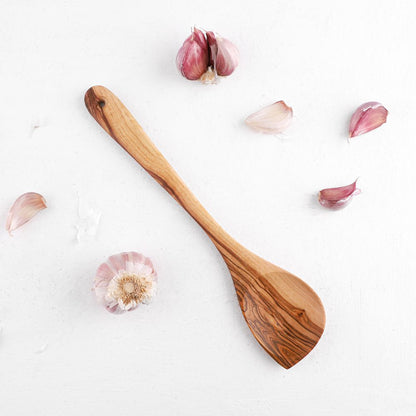 Handmade Olive Wood Corner Spoon for Mixing & Stirring - Tunsouk | Premium Olive Oil 🫒 & Olivewood