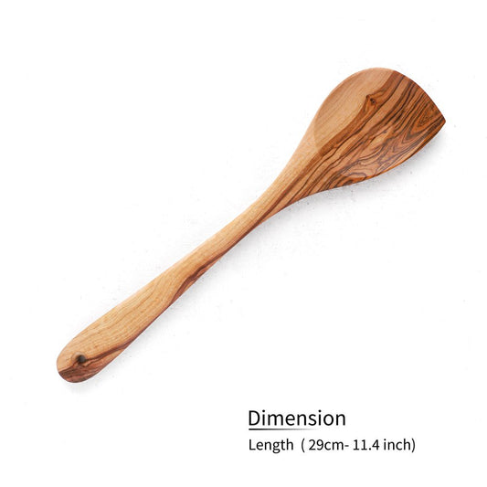 Handmade Olive Wood Corner Spoon for Mixing & Stirring - Tunsouk | Premium Olive Oil 🫒 & Olivewood