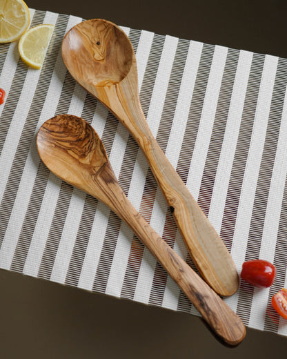 Handmade Olive Wood Food Spoon - Tunsouk | Premium Olive Oil 🫒 & Olivewood