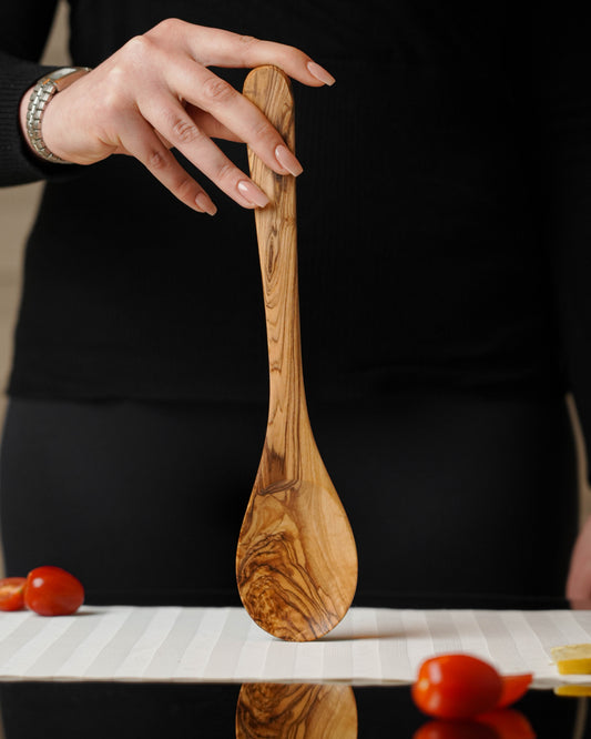 Handmade Olive Wood Food Spoon - Tunsouk | Premium Olive Oil 🫒 & Olivewood