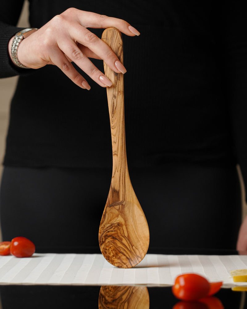 Handmade Olive Wood Food Spoon - Tunsouk | Premium Olive Oil 🫒 & Olivewood