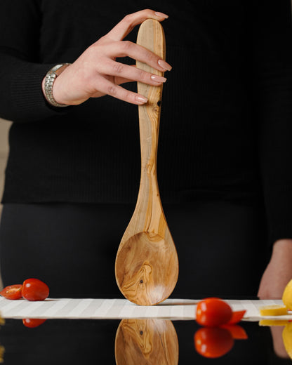 Handmade Olive Wood Food Spoon - Tunsouk | Premium Olive Oil 🫒 & Olivewood