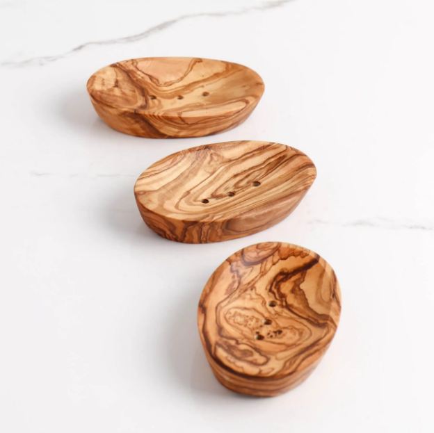 Handmade Olive Wood Oval Soap Dish – Natural Elegance for Your Bathroom & Kitchen - Tunsouk | Premium Olive Oil 🫒 & Olivewood