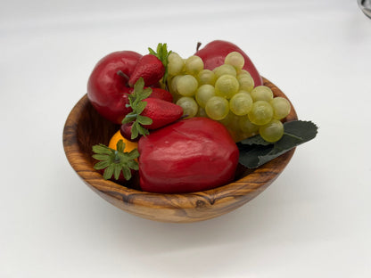Handmade Olive Wood serving bowl for Fruit or Salad - Tunsouk | Premium Olive Oil 🫒 & Olivewood