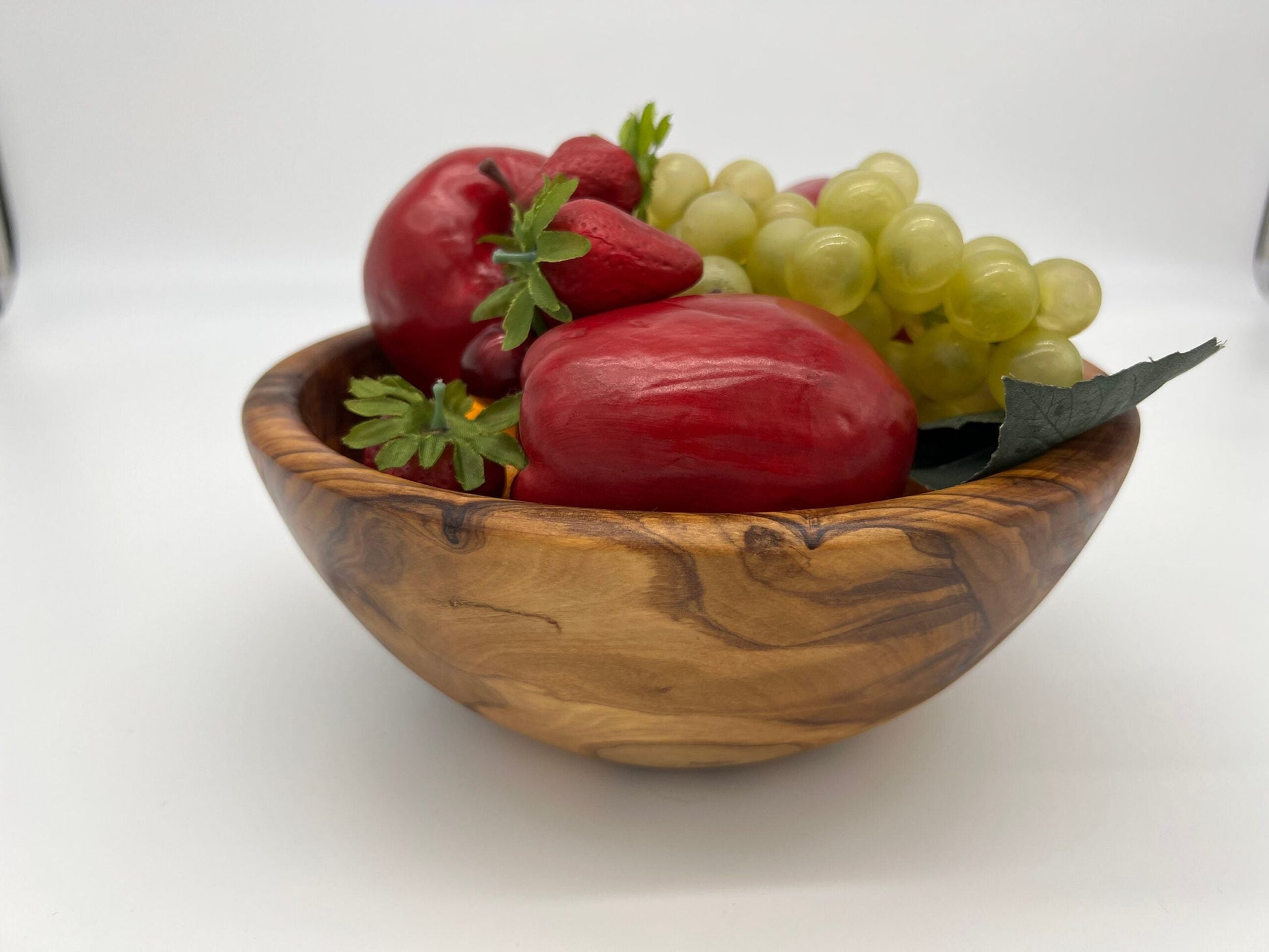 Handmade Olive Wood serving bowl for Fruit or Salad - Tunsouk | Premium Olive Oil 🫒 & Olivewood